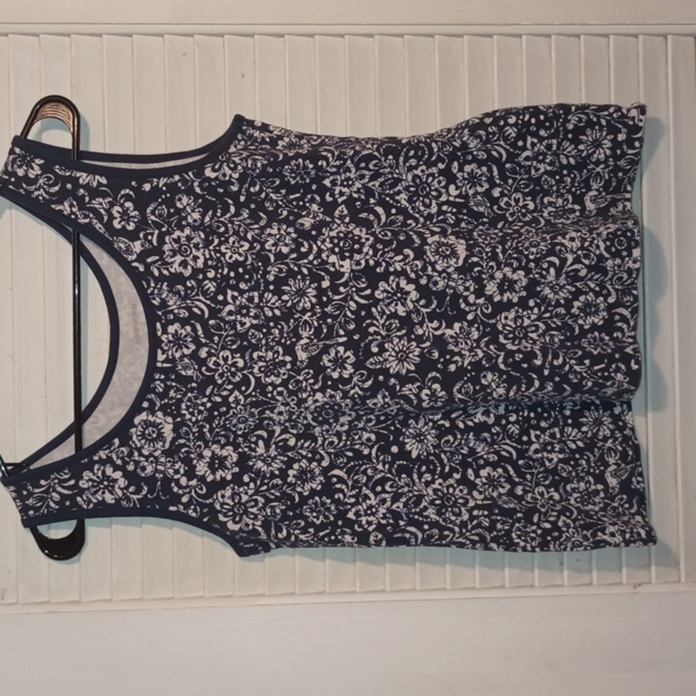Navy and white Tank Top